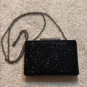 NATASHA COUTURE Black Beaded Evening Bag